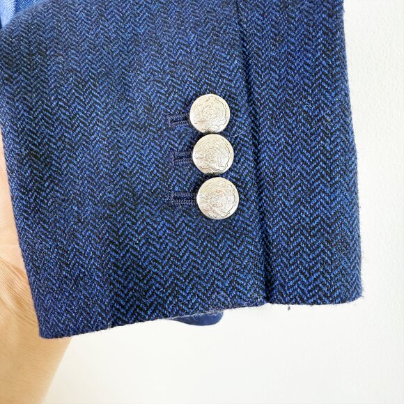Banana Republic Hack Jacket Blue and Navy Women's Wool Blend Blazer Size 14 - Picture 5 of 11